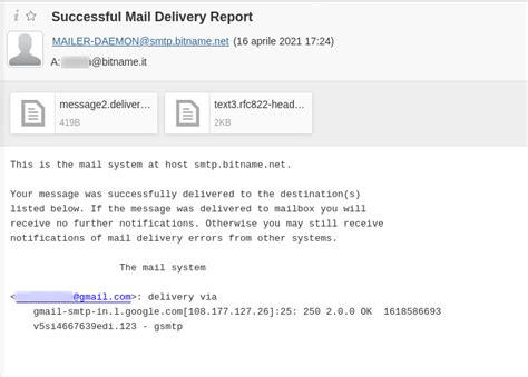 DSN: Delivery Status Notification for SMTP Email .